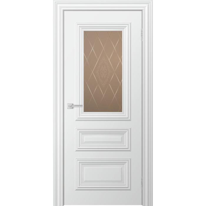 Дверное полотно «Бионика Ella», 900 × 2000 мм, стекло сатинат бронза, рис.1, цвет снежный в компании "Синоптик"