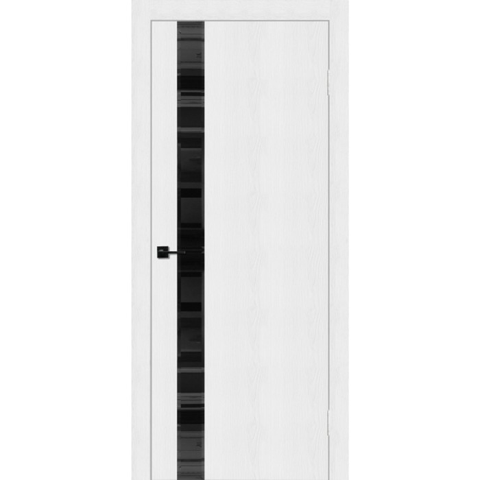 Дверное полотно Dolce, 2000 × 600 мм, стекло чёрное / фацет, цвет белый в компании "Синоптик"