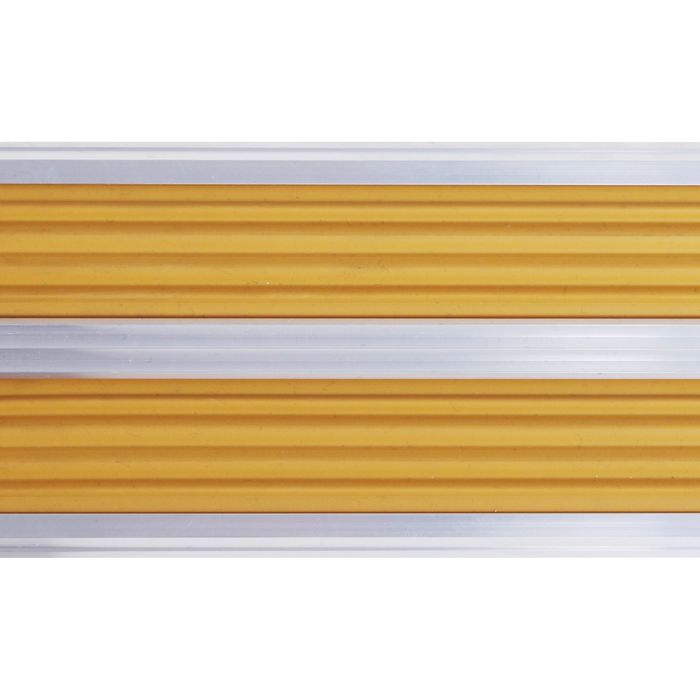 Двойная полоса алюминиевая с желтой противоскользящей вставкой (2700х79,4х4,8 мм), 2 резинки в компании "Синоптик"