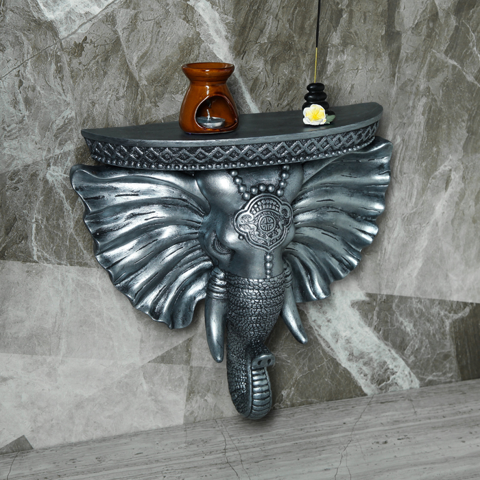 Консоль "Индийский Слон", состаренное серебро, 40 х 38 см в компании "Синоптик"