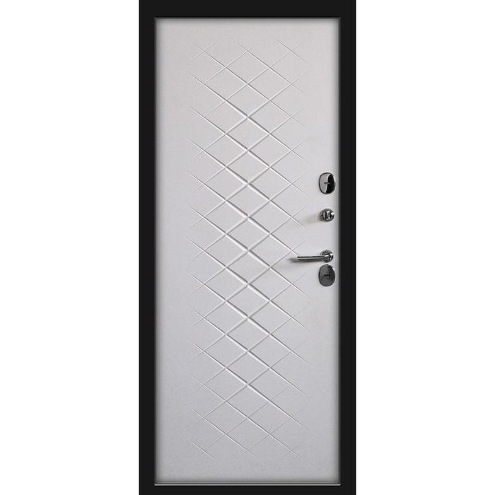 Дверь входная «Дакар Термо», 860 × 2050 мм, левая, цвет чёрный муар/бетон лофт/софт белый в компании "Синоптик"
