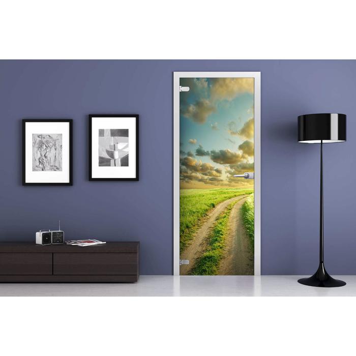 Комплект межкомнатной стеклянной двери PSNature-01-27, 2000 × 700 мм, левый, фотопечать в компании "Синоптик"