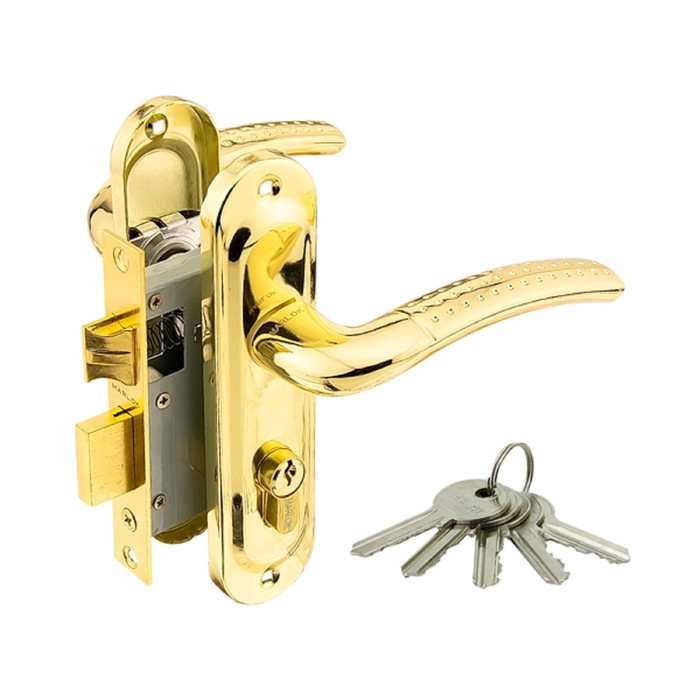 Замок врезной MARLOK 50/LA02-ЦМ70, межосевое 50 мм ключ/ключ PB, цвет золото в компании "Синоптик"